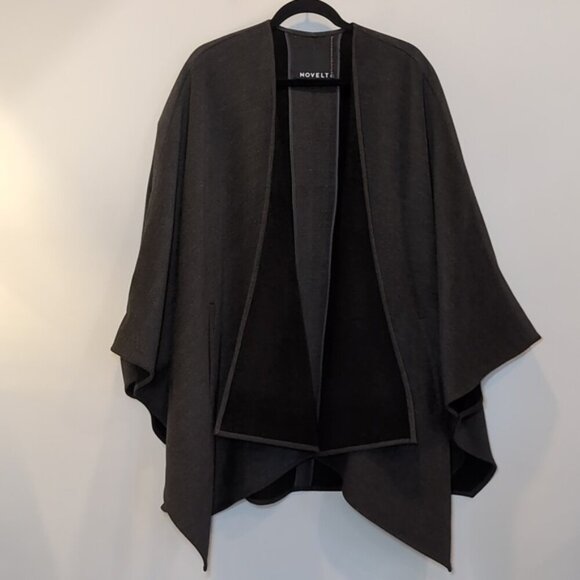 Novelti Oversized Poncho Fall Winter Cape Cloak Grey Womens Coat - Picture 11 of 14